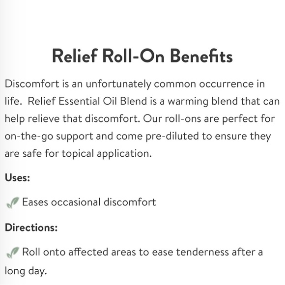 Simply Earth Relief Essential Oil Blend Roll On - Picture 2 of 5